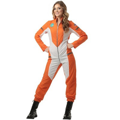 HalloweenCostumes.com Small Women Astronaut Jumpsuit for Women's, White/Orange | Target