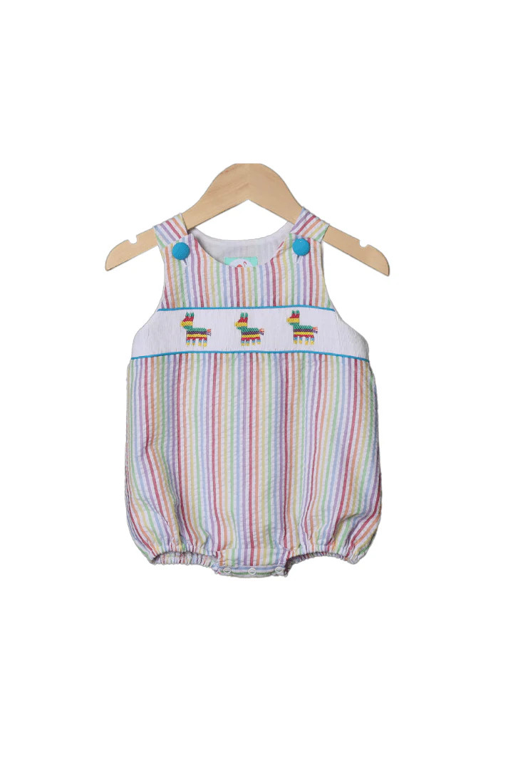 Smocked Fiesta Seersucker Bubble | The Smocked Flamingo