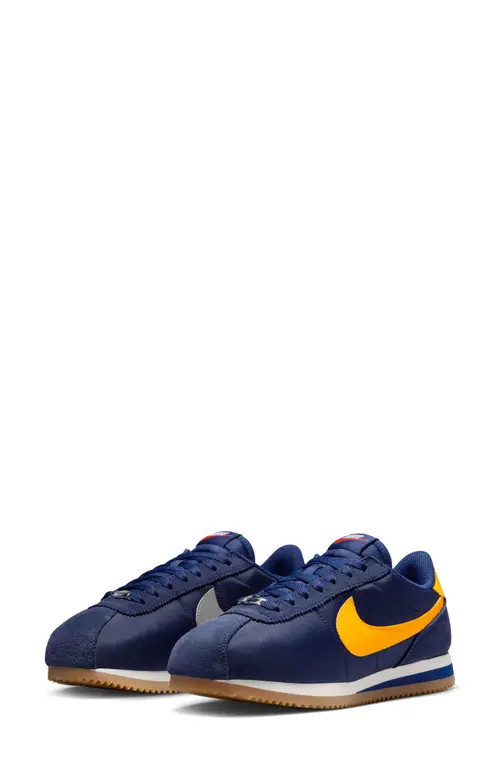 Nike Cortez Sneaker in Midnight Navy/Gold/Blue Void at Nordstrom, Size 9 | Nordstrom