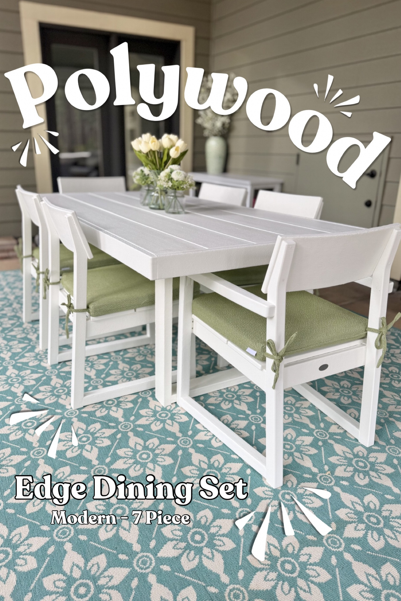 This space went from a dusty storage zone to one of my favorite spots!! 
The table that made it all happen is linked! I got mine in Heritage White! Best part is that it’s durable, low maintenance, and actually pretty (which is a rare combo 🙌🏼)