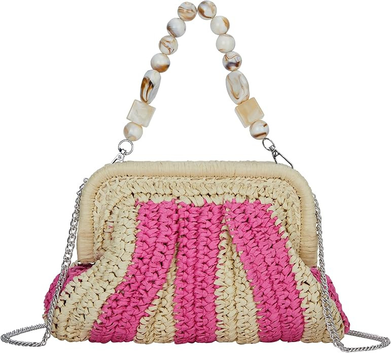 Straw Purses and Handbags，Clutch Purses for Women Casual，Small Woven Purse，Summer Purse Cro... | Amazon (US)