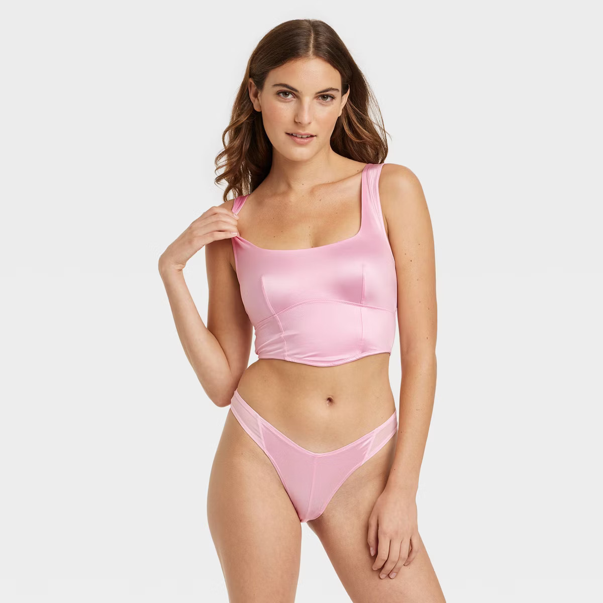 Women's Satin Corset - Colsie™ Pink | Target