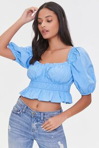 Ruffled Puff-Sleeve Crop Top | Forever 21 (US)