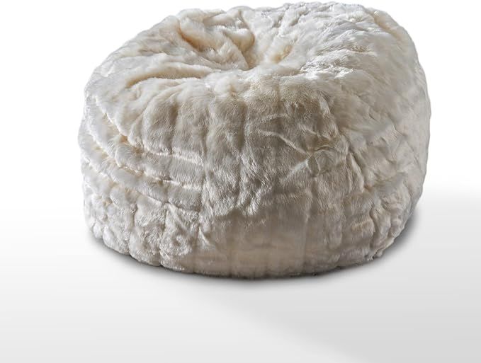 Christopher Knight Home Laraine Furry Glam White Faux Fur 3 Ft. Bean Bag | Amazon (US)