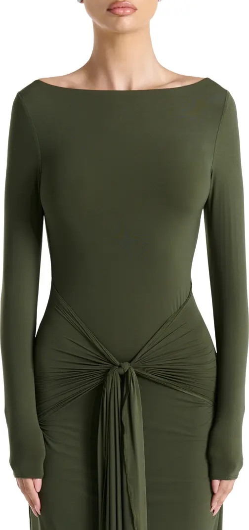 Tie Waist Long Sleeve Maxi Dress | Nordstrom