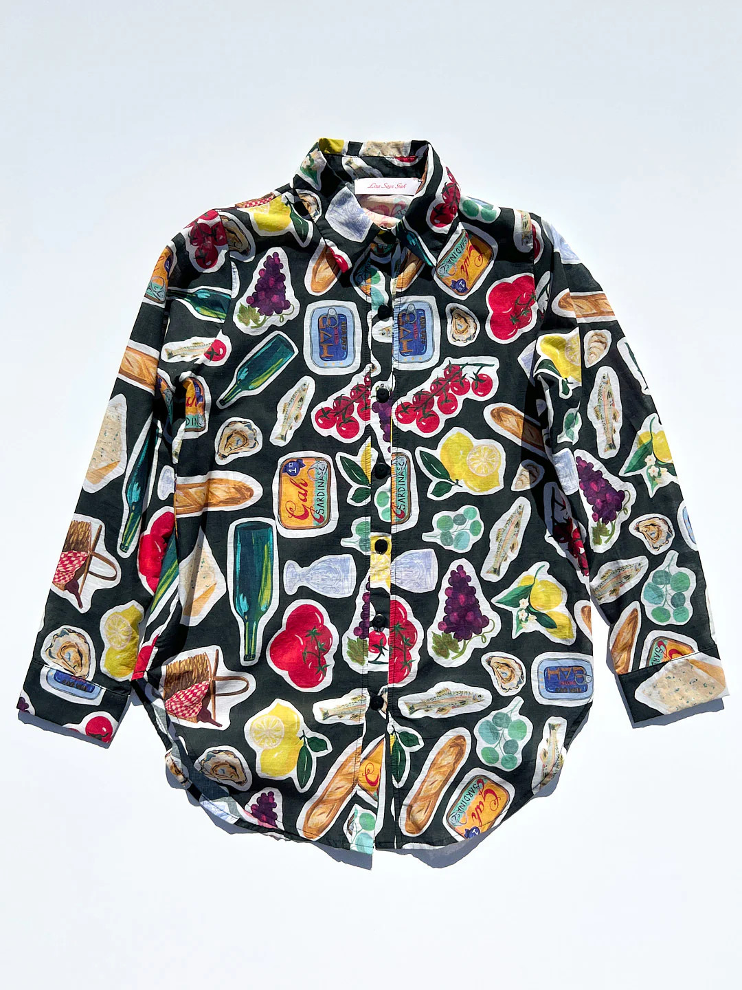 Tessa Button Down - Italian Summer Black | Lisa Says Gah