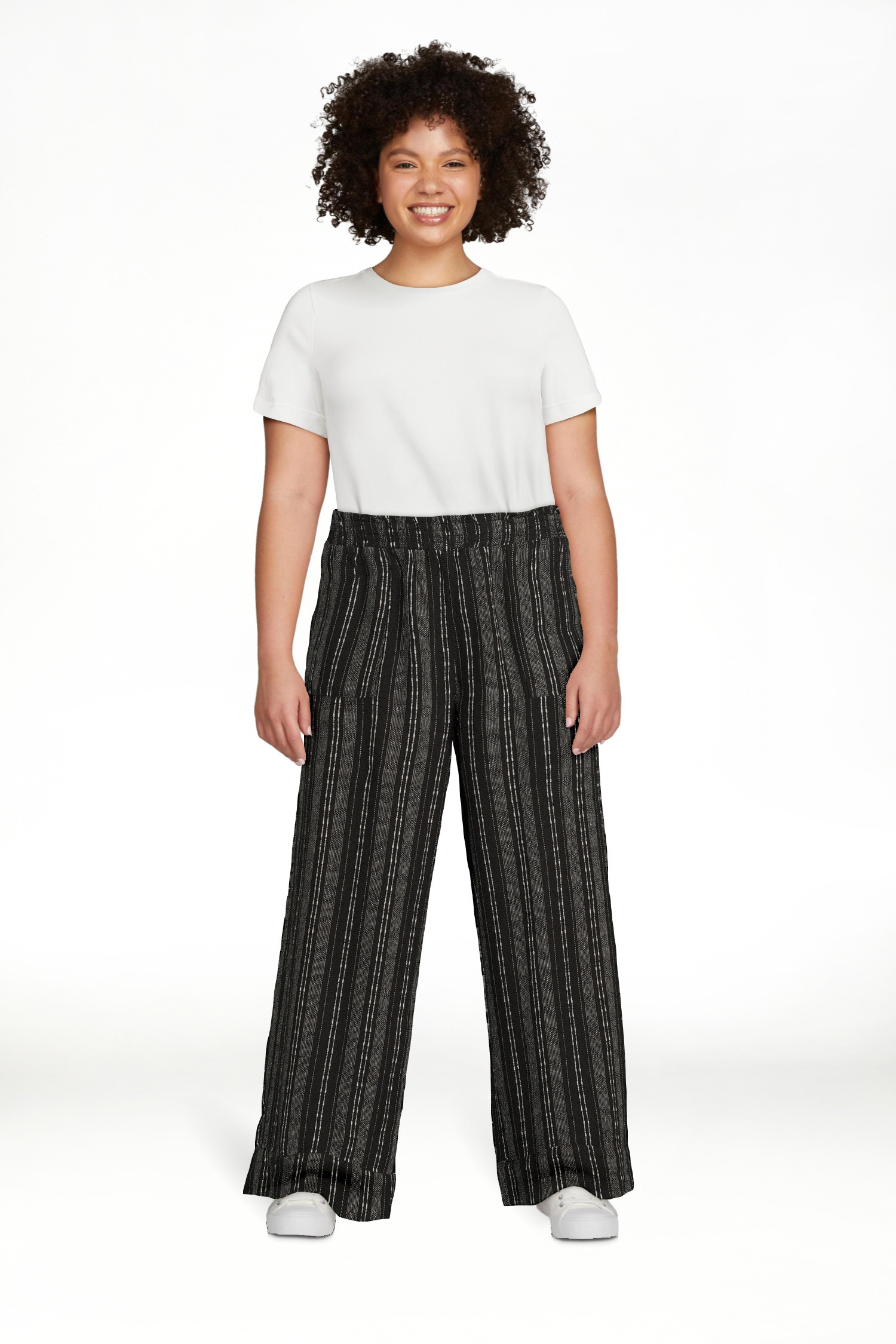Time and Tru Women's Smocked Waist Linen Pants | Walmart (US)