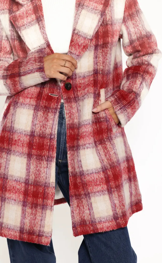 Travistine Longline Plaid Coat | Nordstrom