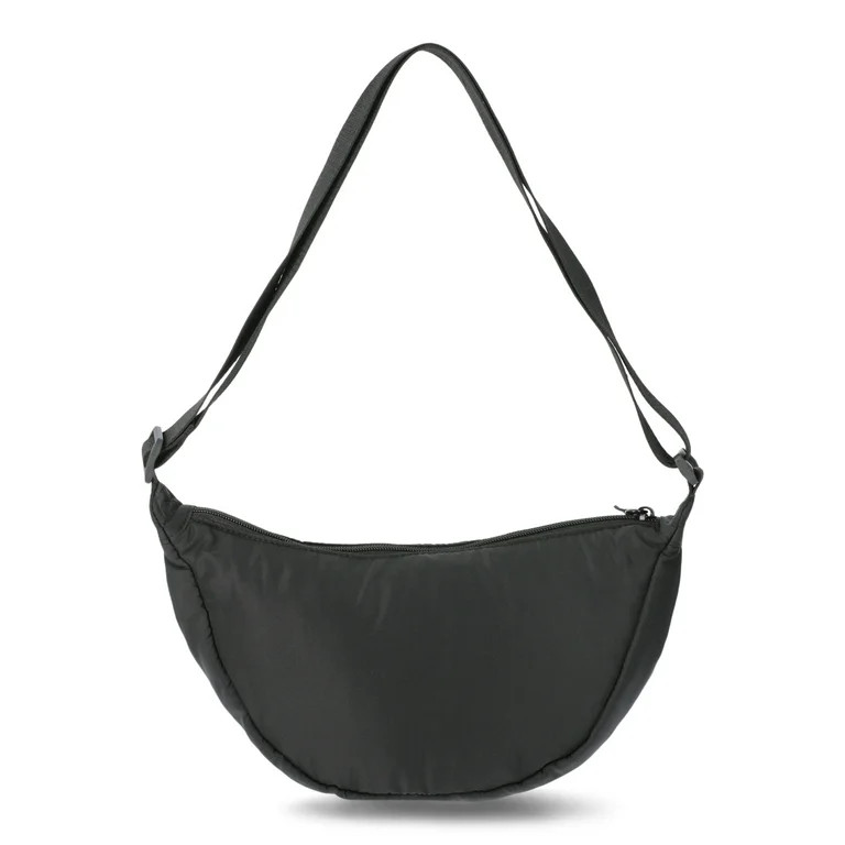 No Boundaries Crossbody Hobo Bag, Black, Women's | Walmart (US)