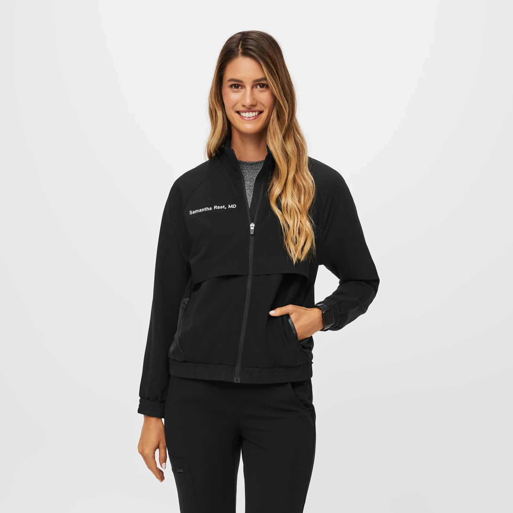 Women’s Sydney Scrub Jacket  - Black · FIGS | FIGS