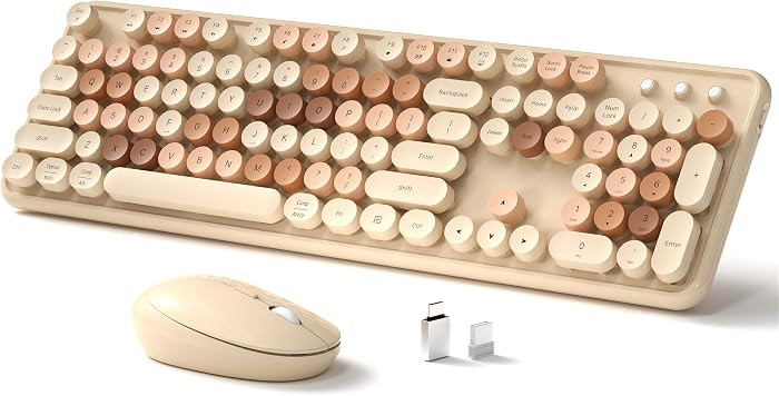 Colorful Wireless Keyboard and Mouse Combo (Milky Tea Colorful) | Amazon (US)