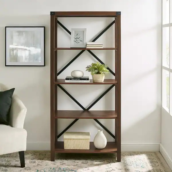 The Gray Barn Kujawa 64-inch Tall Bookshelf - Grey Wash | Bed Bath & Beyond