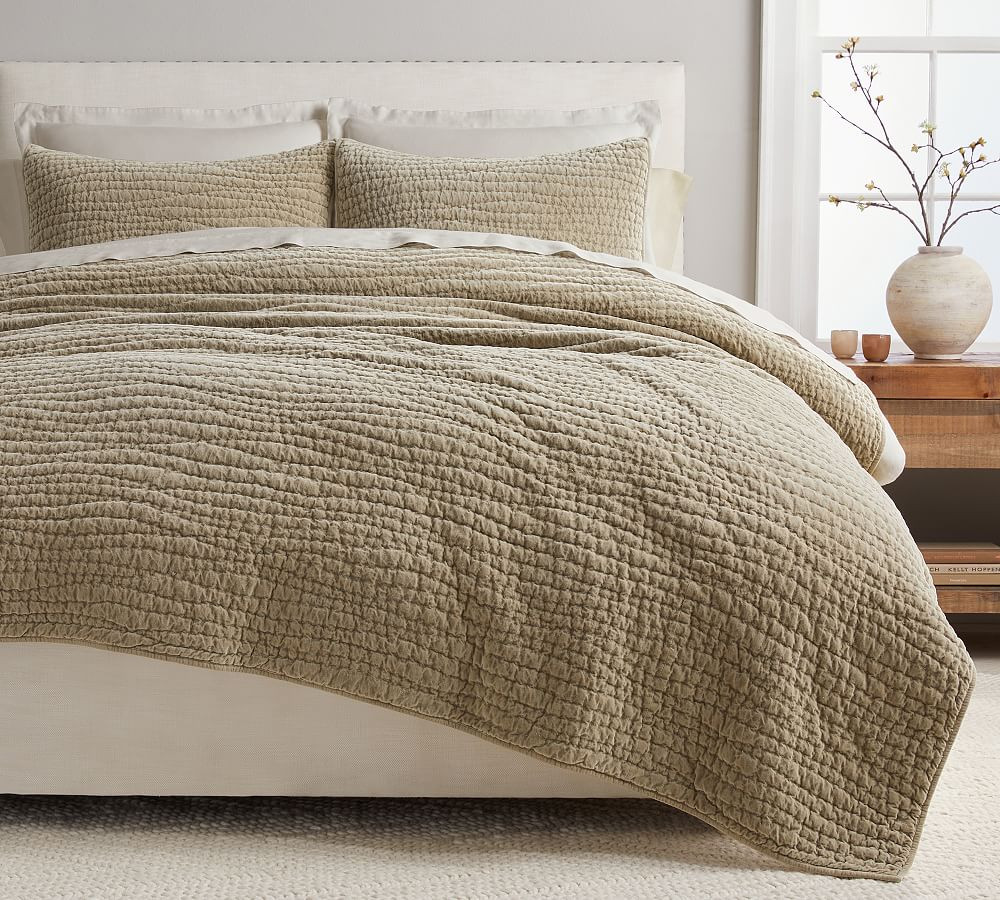 Washed Velvet Handcrafted Quilt | Pottery Barn (US)