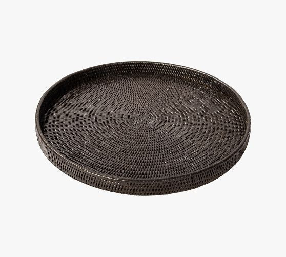 Tava Handwoven Rattan Round Serving Tray | Pottery Barn (US)