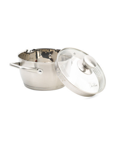 2.4qt Stainless Steel Regency Casserole Pot With Pour Spout Lid | Marshalls