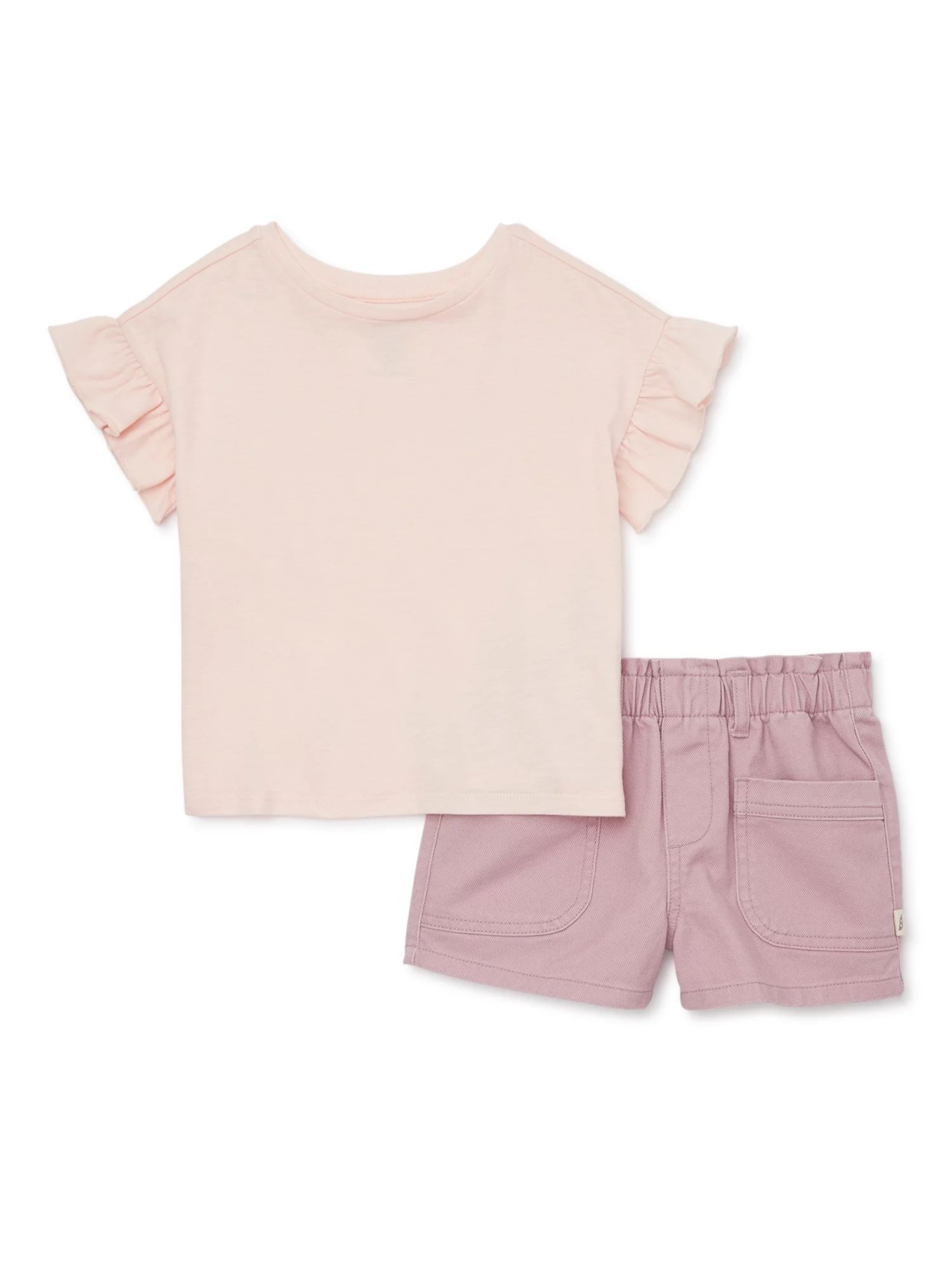 easy-peasy Baby and Toddler Girls Ruffle Tee and Shorts Set, 2-Piece, Sizes 12M-5T | Walmart (US)