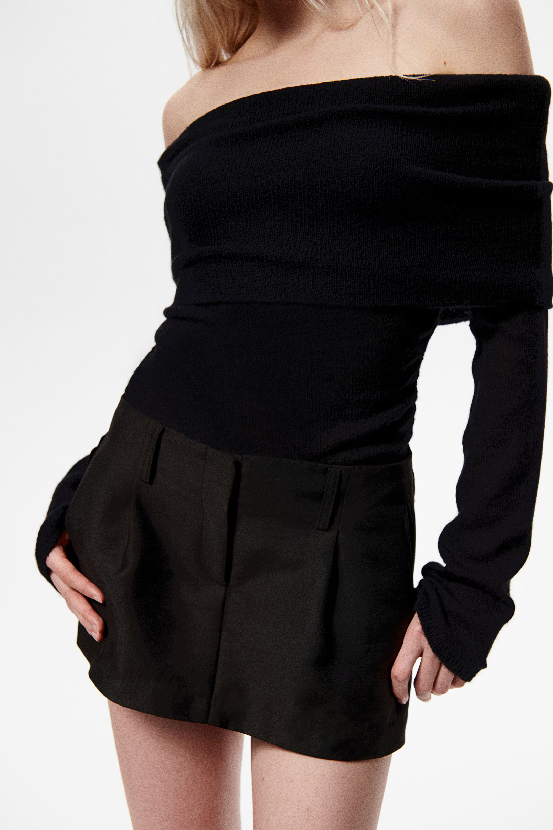 Sheer-Knit Off-the-Shoulder Sweater | H&M (US + CA)