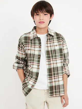 Long-Sleeve Pocket Plaid Flannel Shirt for Boys | Old Navy (US)