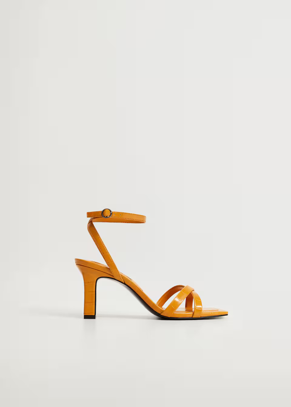 Heel croc-effect sandals | MANGO (US)