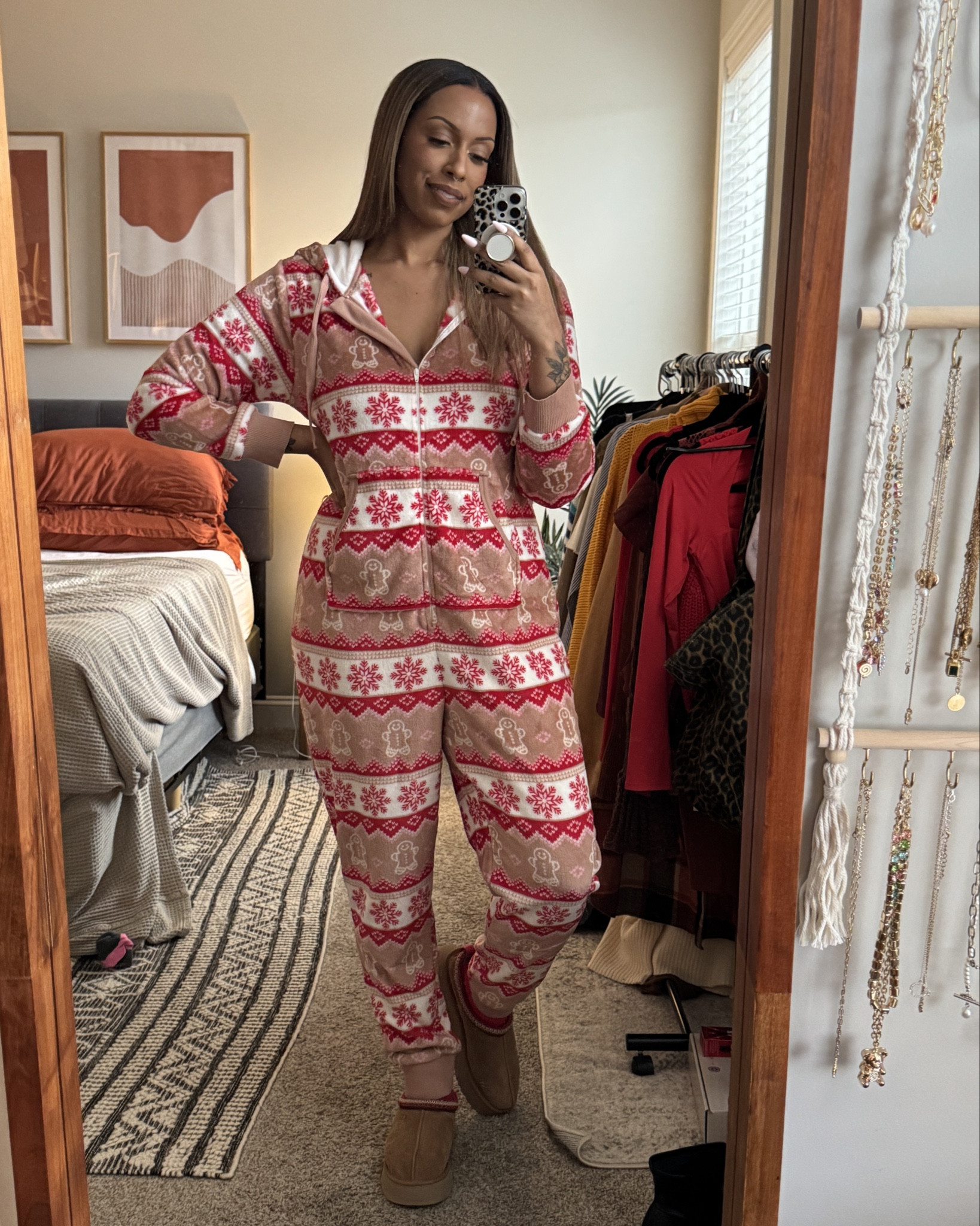 Christmas Pajamas ☺️❤️ 

Not mad at the length 🙌🏾 sleeves aren’t super long but long enough for me to keep this. If you’re shorter than me you’ll be fine. I’m wearing a size Large 12/14. I’d say size up for a roomy feel. 

This is a wig from RPGSHOW I don’t have a review up on it yet. Coming soon!

#LTKFindsUnder50 #LTKTall #LTKHoliday