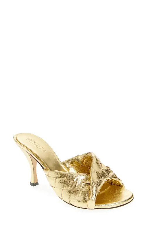 Bottega Veneta Blink Intrecciato Sandal in Gold at Nordstrom, Size 9Us | Nordstrom