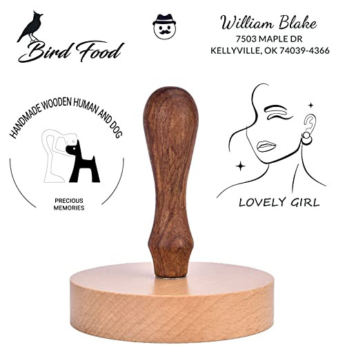 Custom Stamp - Personalized Logo/Address/Name Stamp Multiple Sizes Wooden Rubber Stamps | Amazon (US)