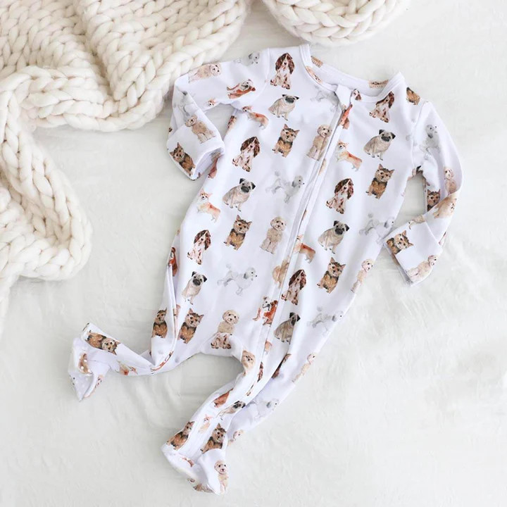 Printed Zipper Footies for Boys | Caden Lane