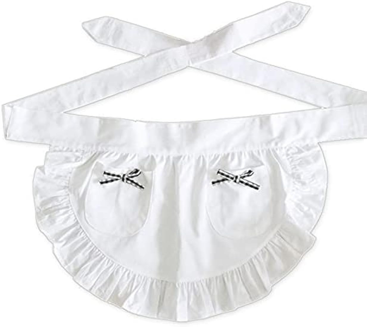 Waist Apron Kitchen Cooking Restaurant 100% Cotton Bistro Half Aprons with Pockets For Girl Woman | Amazon (US)