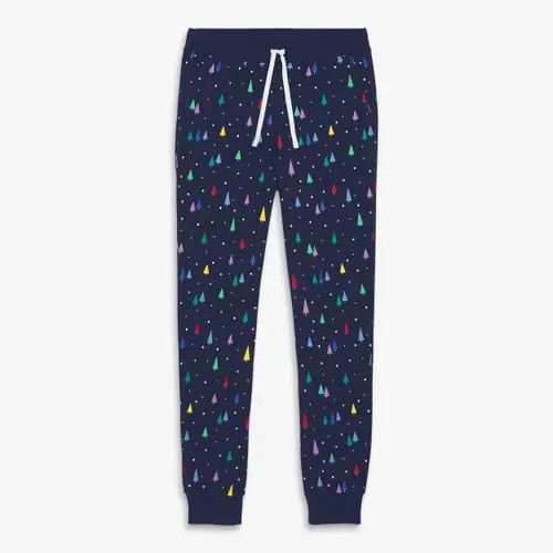 Primary Adult Organic Pj Pant In Holiday Prints in Navy Rainbow Trees at Nordstrom, Size X-Small | Nordstrom