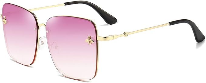 Square Oversized Sunglasses for Women Trendy Gradient Lens Big Sun Glasses UV 400 Protection Shad... | Amazon (US)