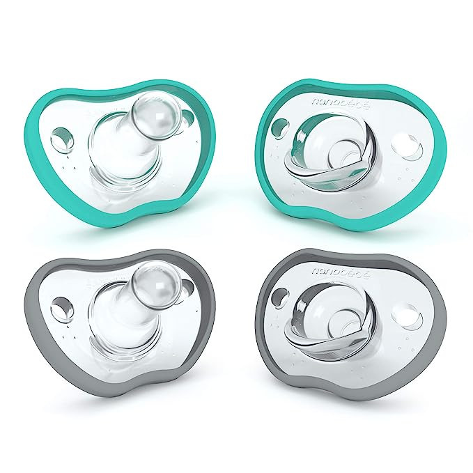 Nanobebe Baby Pacifiers 0-3 Month - Orthodontic, Curves Comfortably with Face Contour, Award Winn... | Amazon (US)