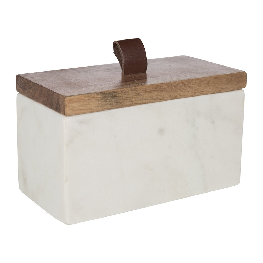 Rectangular Marble Lidded Pot | Amara (UK)