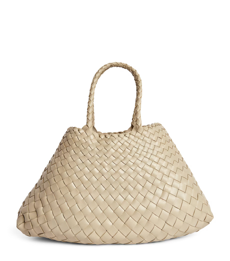 Small Leather Woven Santa Croce Tote Bag | Harrods