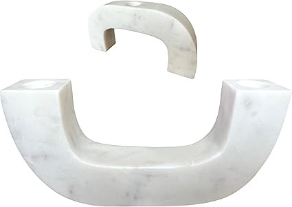 Glimpse & Hollow Marble Candle Holder - Tapered Candlestick Holders for Taper Candles, White Cand... | Amazon (US)
