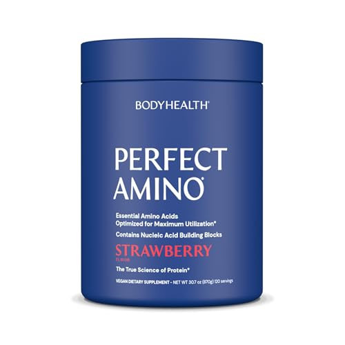 BodyHealth PerfectAmino Powder - BCAA and EAA Powder for Pre and Post Workout - Amino Acid Energy Drink for Men and Women to Support Lean Muscle and Recovery - Strawberry - 120 Servings | Amazon (US)