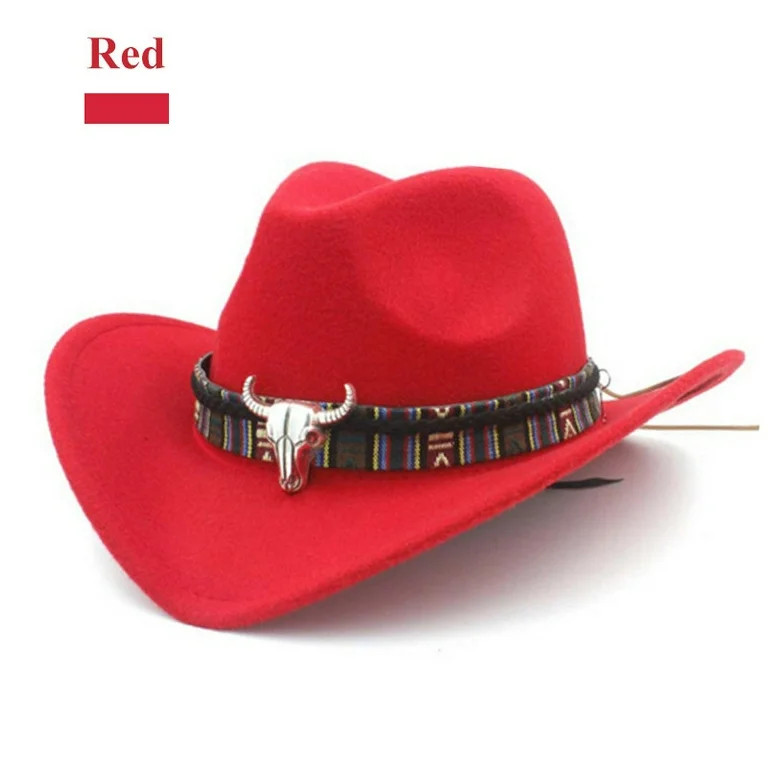Cowboy Hat for Men Faux Felt Western Outdoor Wide Brim Hat with Strap Jazz Hat, Wide Brim Panama ... | Walmart (US)