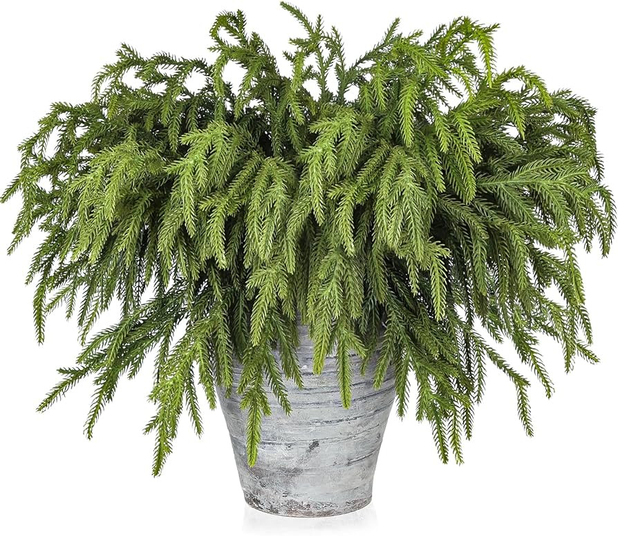 Artgar 12 Pcs Pine Branches - 18 Inch Artificial Pine Branches - Green Pine Stem - Real Touch Pin... | Amazon (US)