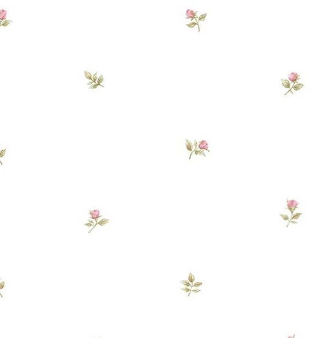 Small Country Tea Rose Wallpaper – Summer Farmhouse Laundry, Charming Girl Nursery Floral, Vint... | Etsy (US)