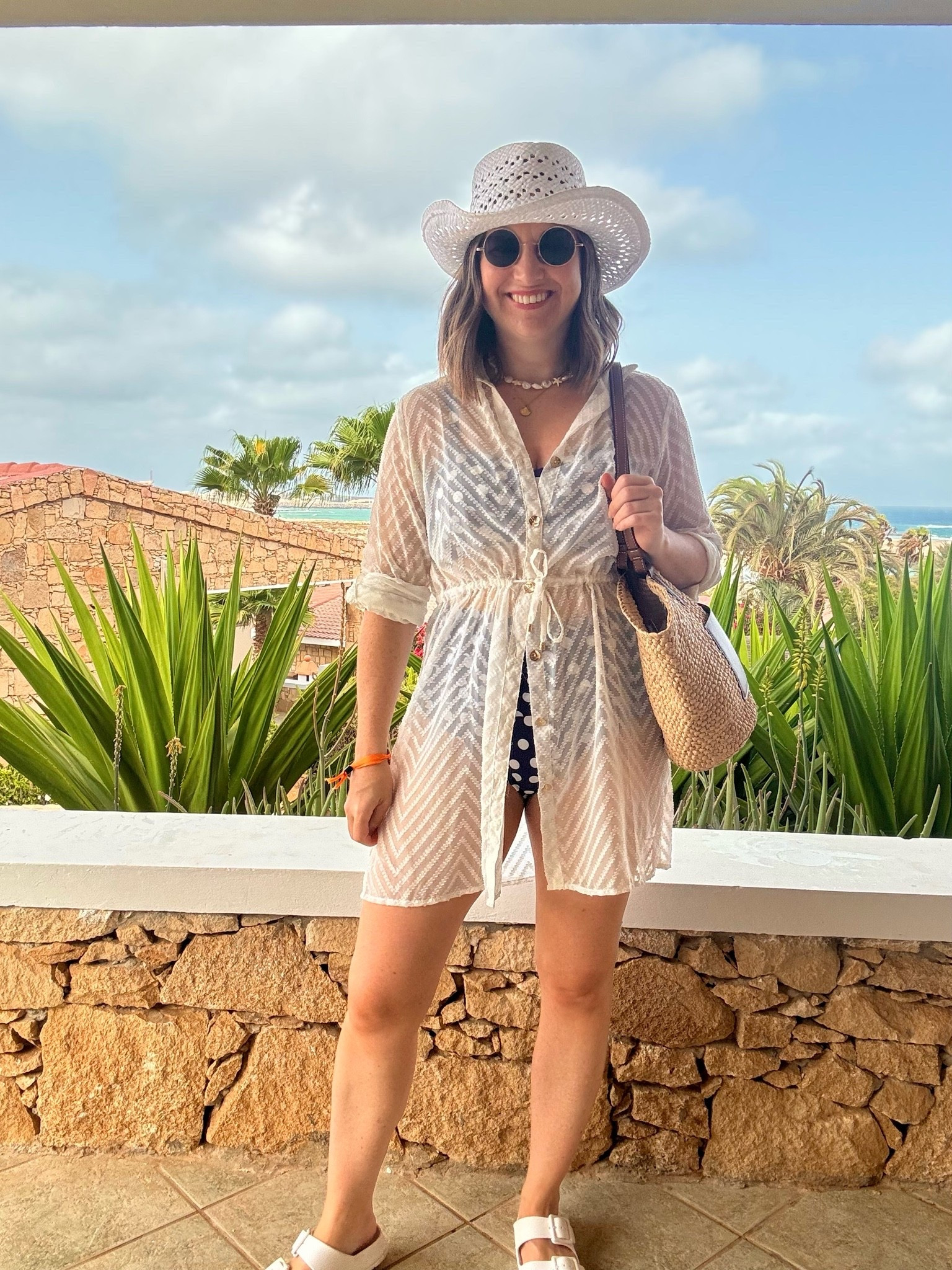 Petite summer holiday beach outfit, bikini cover up, swimwear, basket bag, boater hat 🩷

#LTKsummer #LTKpetite #LTKswimwear
