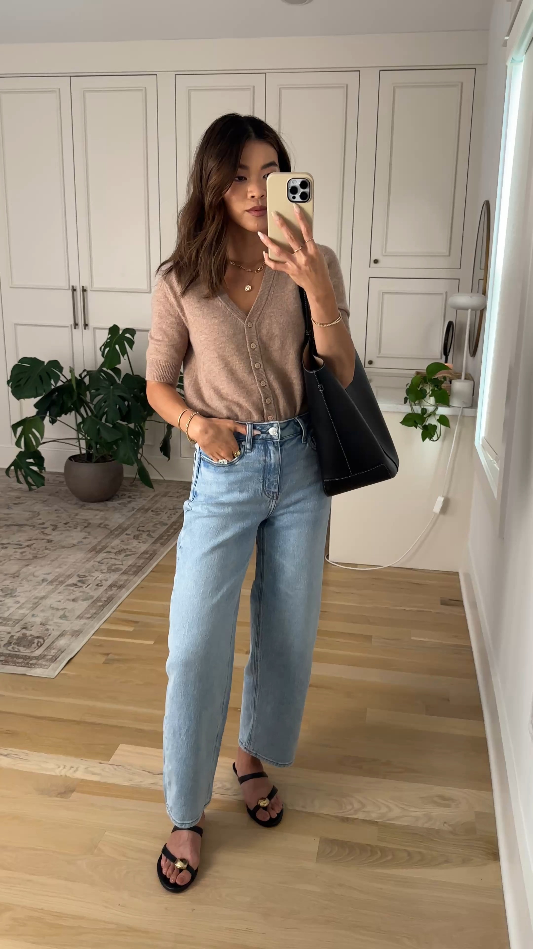 I love how well these @Quince jeans fit on me! They are so flattering and petite friendly.

Sizing info:
-Quince Bella Stretch Barrel Jeans (Size 24 short in Cool Blue) 
-Quince Mongolian Cashmere Short Sleeve Cardigan (size XS in Oatmeal)

petite fashion, get dressed with me, outfit inspiration, ootd, nashville outfit, Nashville influencer, petite style, vacation style, casual outfits, mom style, petite pants, spring outfits, spring outfit info, spring pants, spring outfit idea, spring top, spring sweater, spring shoes, quince, summer top, petite jeans, barrel jeans, quince jeans, summer sweater, cardigan

#LTKootd #LTKSeasonal #LTKPetite