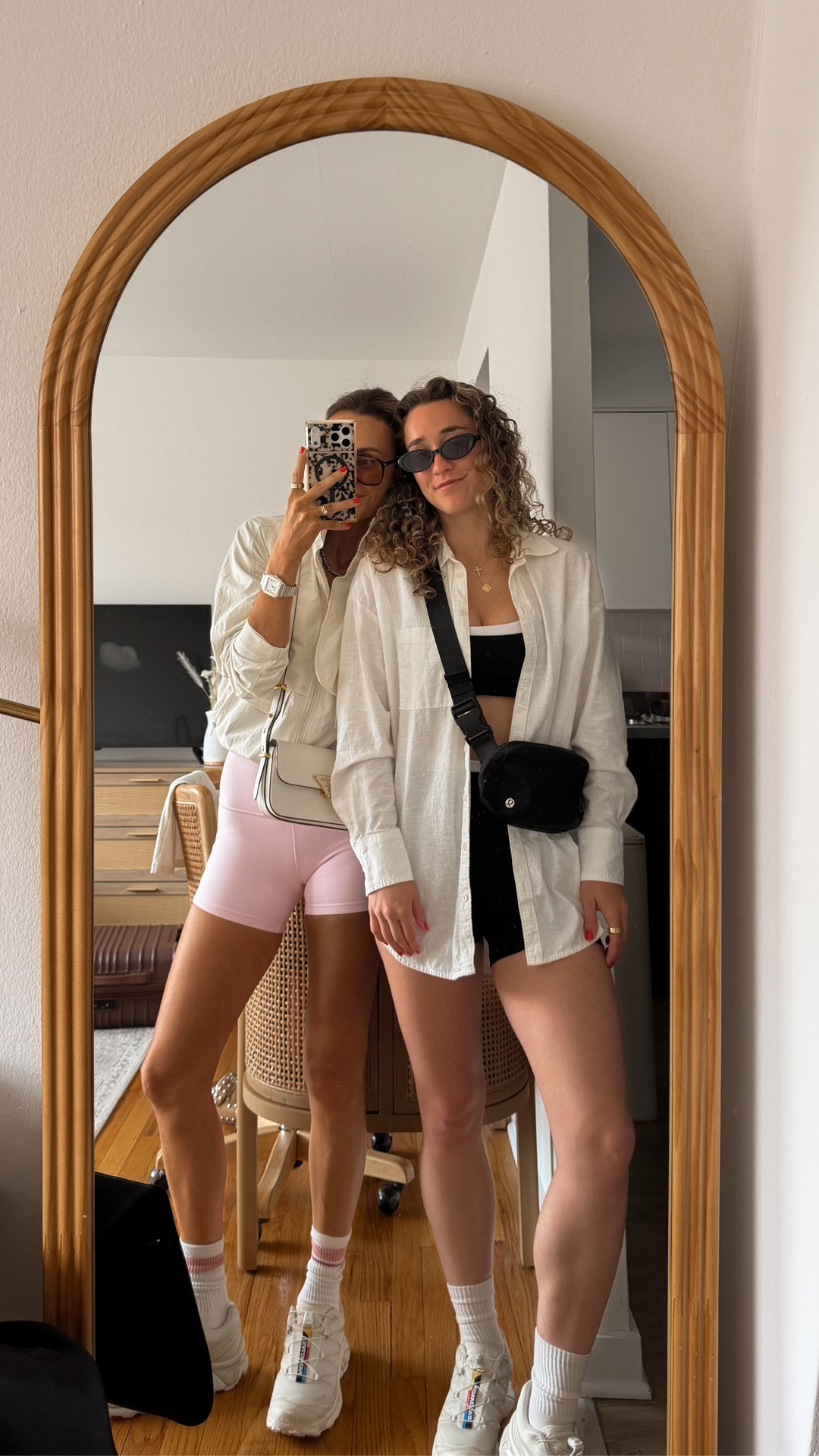 Outfit to go on our hot girl walk to matcha! Wearing size 4 on everything and bella is wearing small on her set

#LTKActive #LTKdayinmylife #LTKootd