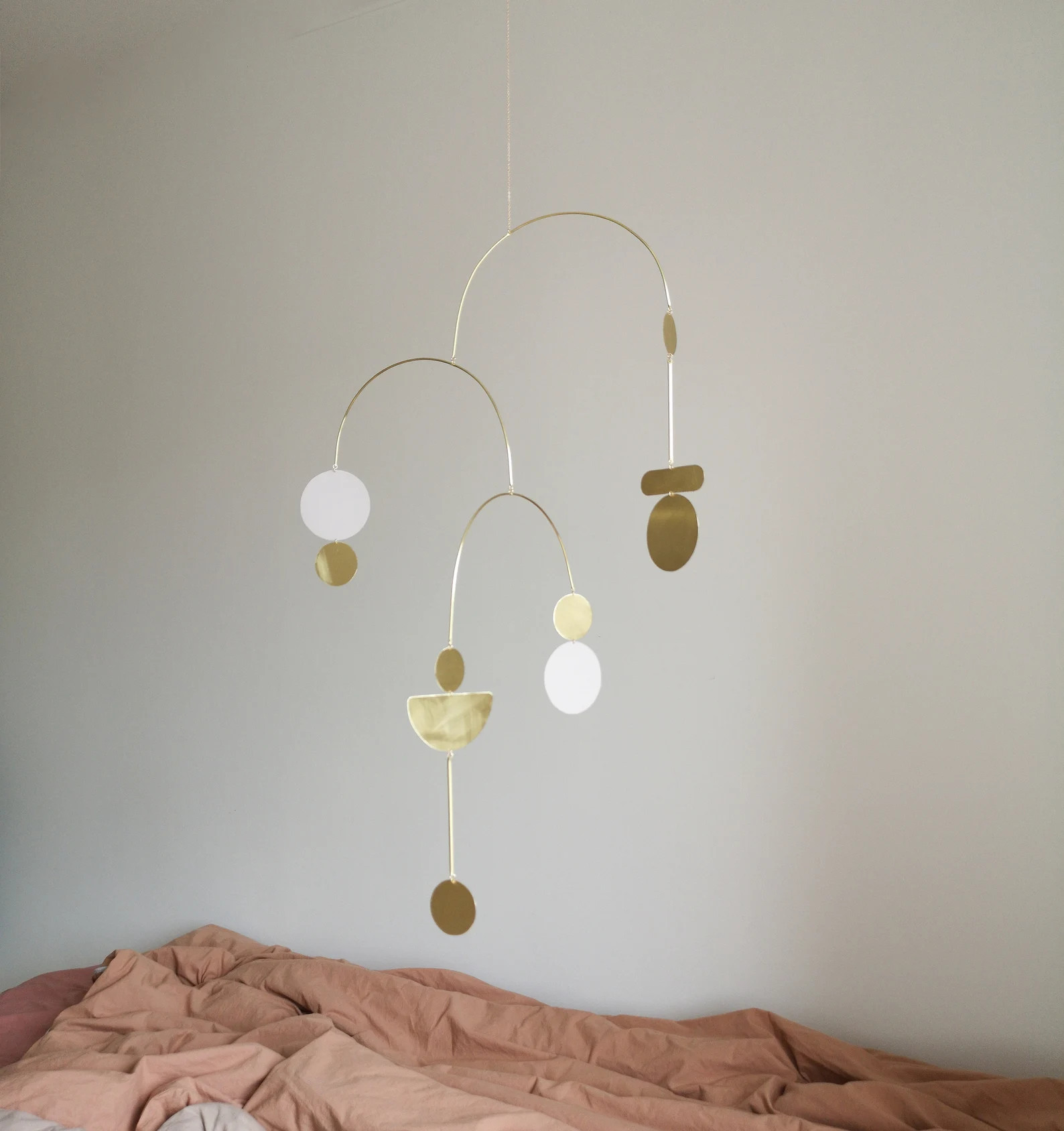 Kinetic Brass Mobile. Mid-century Modern Decor. Adult Mobile. Wall Hanging Sculpture. Suncather -... | Etsy (US)