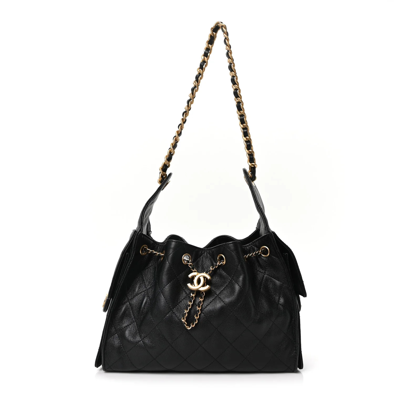 Caviar Quilted Small Chanel 25 Handbag Black | FASHIONPHILE (US)