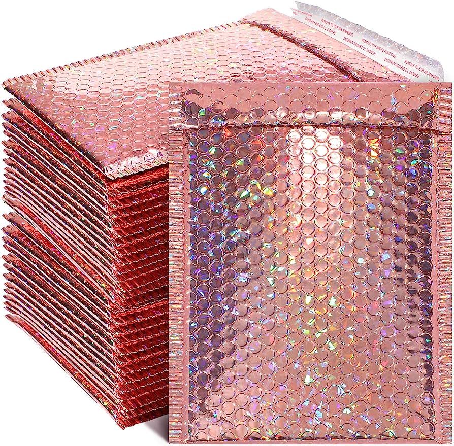 30 Pieces Holographic Bubble Mailers Bubble Mailers Padded Envelopes Self Sealing Cushion Envelop... | Amazon (US)