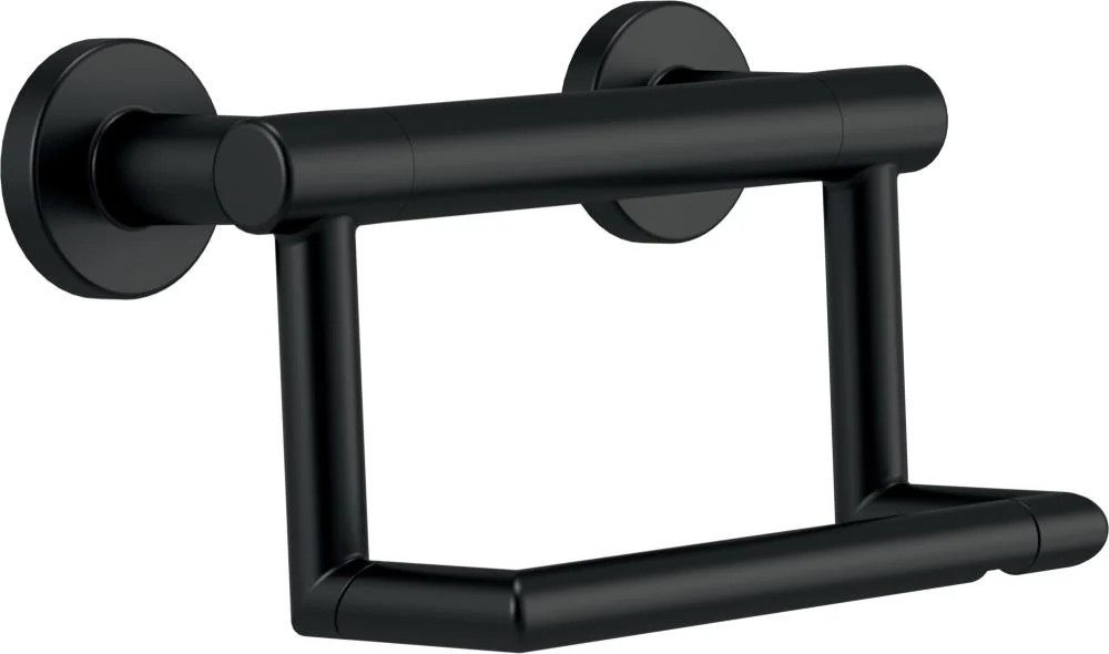 Delta Contemporary 6-in Flat Black Wall Mount Grab Bar (250-lb Weight Capacity) Stainless Steel | 41550-BL | Lowe's