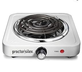 Proctor Silex Electric Stove, Double Burner Cooktop, Compact and Portable, Adjustable Temperature... | Amazon (US)