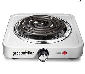 Proctor Silex Electric Stove, Double Burner Cooktop, Compact and Portable, Adjustable Temperature... | Amazon (US)