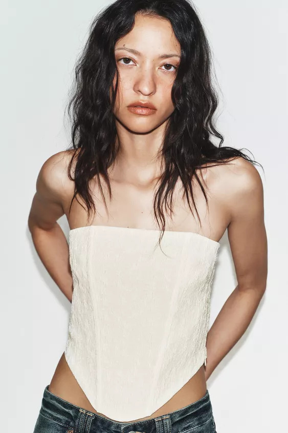 TEXTURED CORSET TOP | Zara US