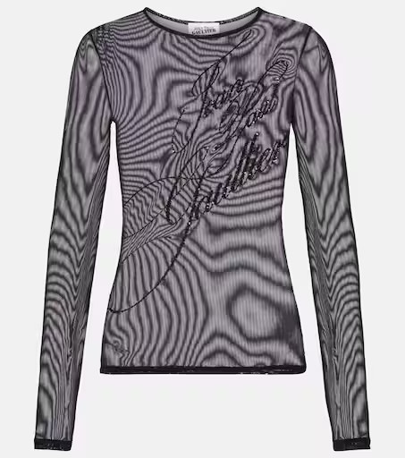 Logo sequined tulle top | Mytheresa (US/CA)