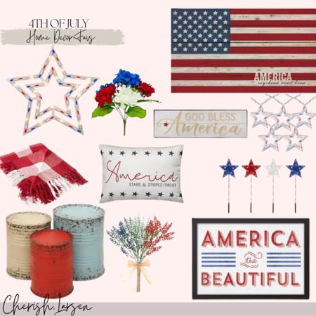 Patriotic home decor for the 4th of July from Michaels! Linked decor for outdoor & indoor. Some accent tables, lighting, wall decor, & florals! On sale - also 30% off code at checkout online!

#LTKunder50 #LTKhome #LTKsalealert